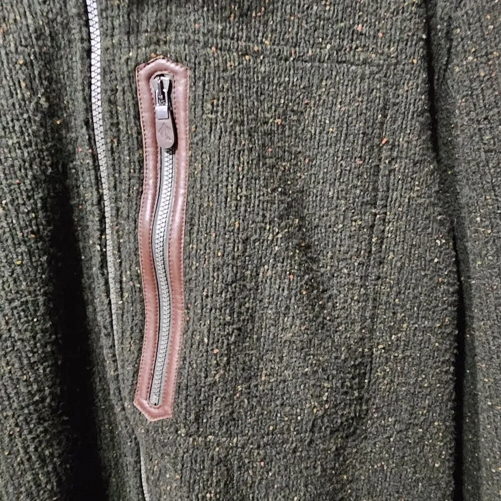 Orvis Bristol Men’s Heathered Green Full Zip Sweater Fleece Size Xl NWOT